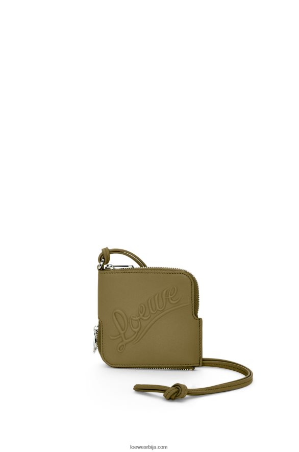 Loewe Жене дупла кутија за новчиће од класичне телеће коже маслина HJTY1334