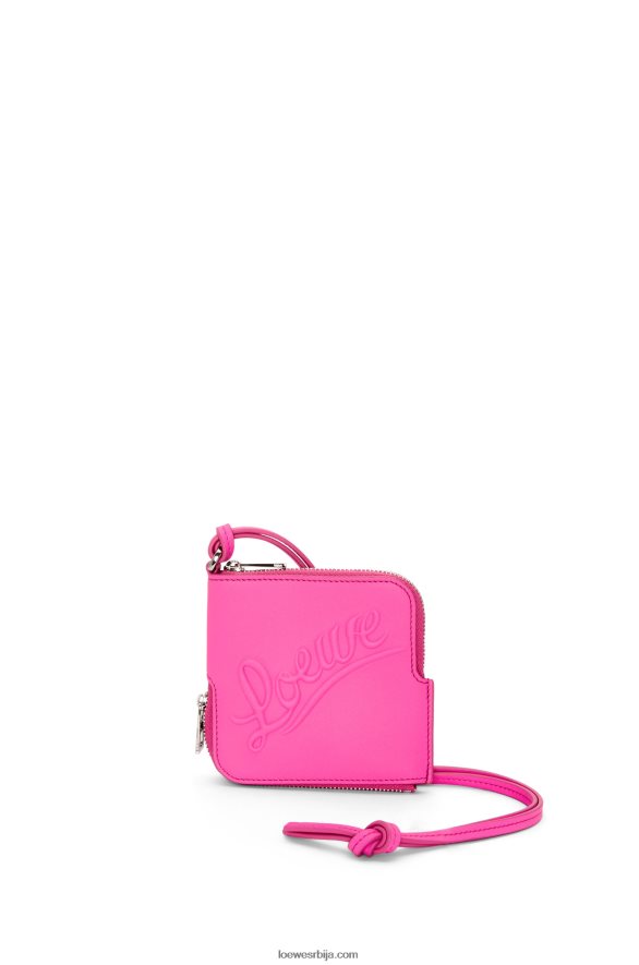Loewe Жене дупла кутија за новчиће од класичне телеће коже фуксија HJTY1335