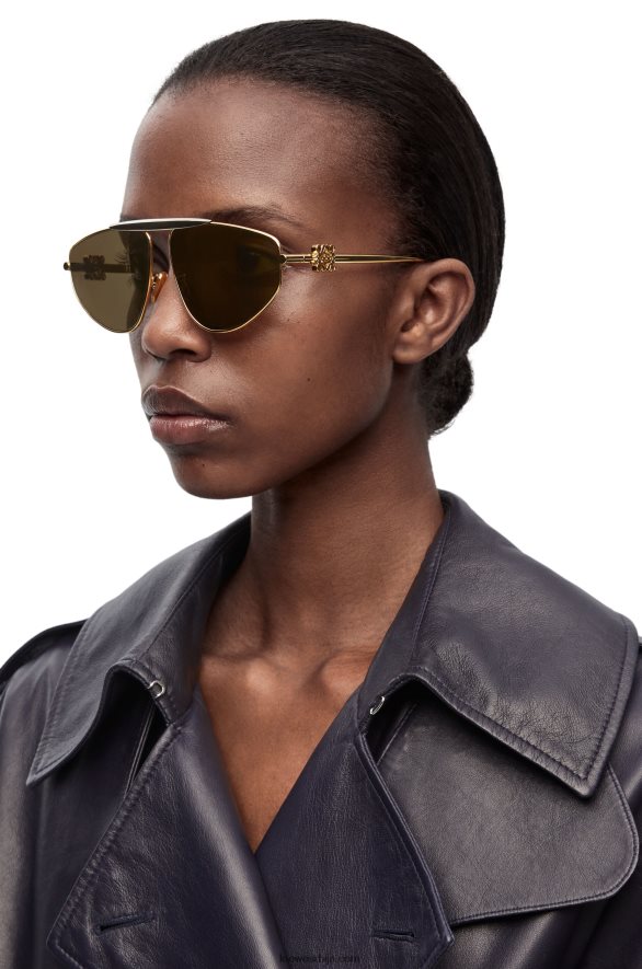 Loewe Жене спојлер нове авијатичарске наочаре од метала златни вишетон HJTY1450