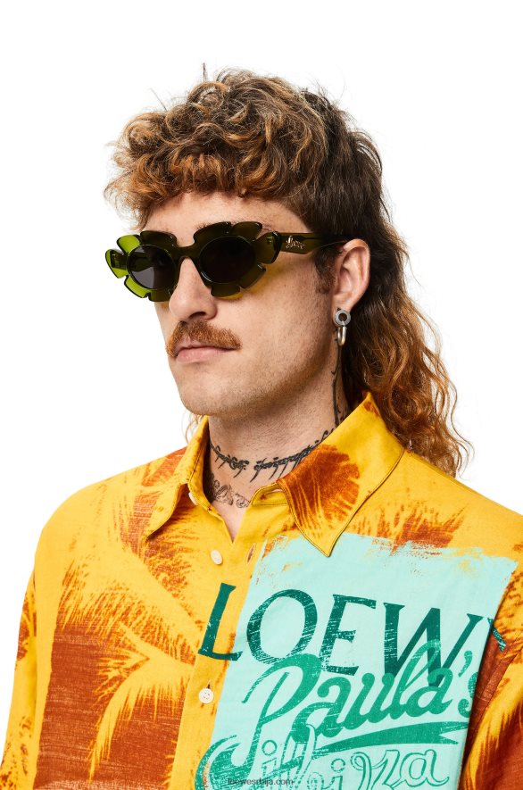 Loewe Жене цветне сунчане наочаре од убризганог најлона кактус зелен HJTY1462