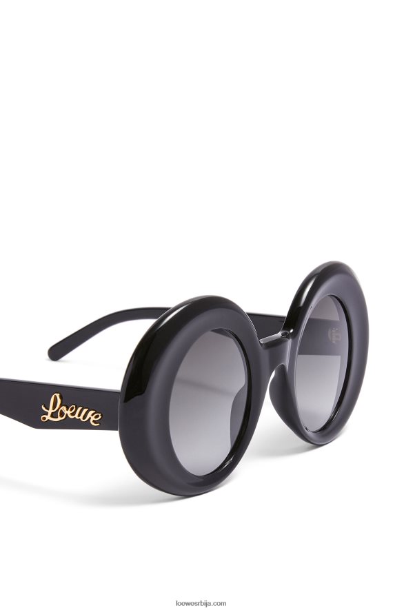 Loewe Жене велике округле сунчане наочаре од ацетата црн HJTY1481