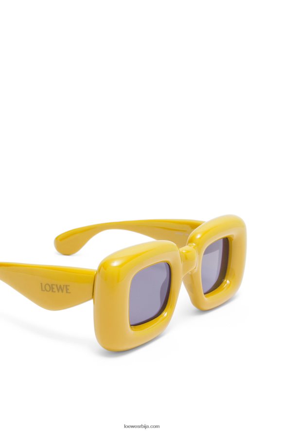 Loewe Жене надуване правоугаоне наочаре за сунце од најлона жута HJTY1501