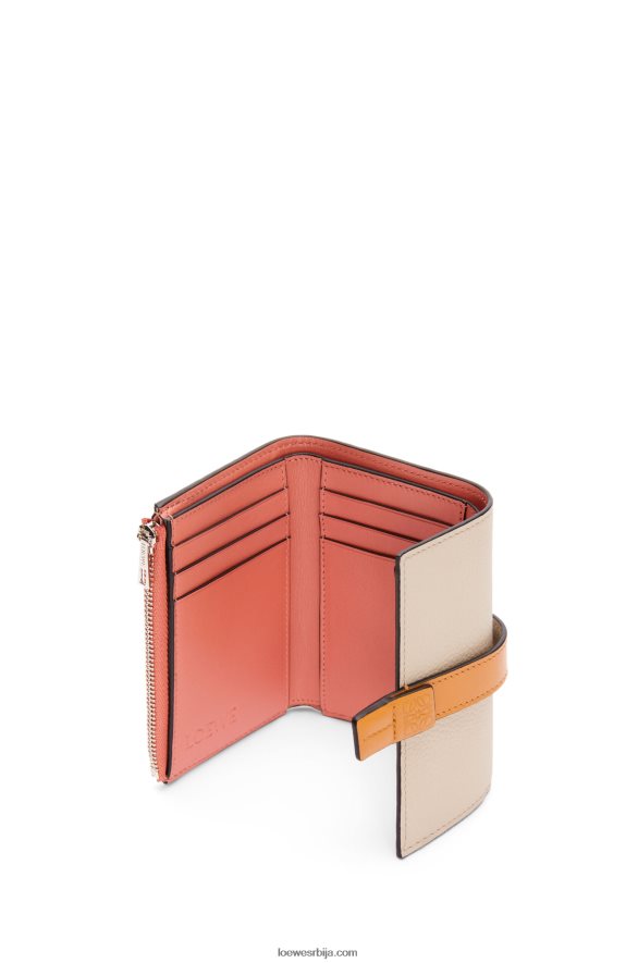 Loewe Жене мали вертикални новчаник од мекане телеће коже лагани зоб/мед HJTY1221
