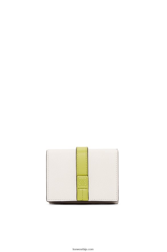 Loewe Жене троструки новчаник од мекане телеће коже мека бела/лимета жута HJTY1227
