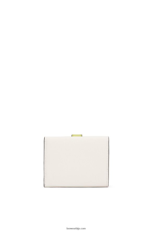 Loewe Жене троструки новчаник од мекане телеће коже мека бела/лимета жута HJTY1227