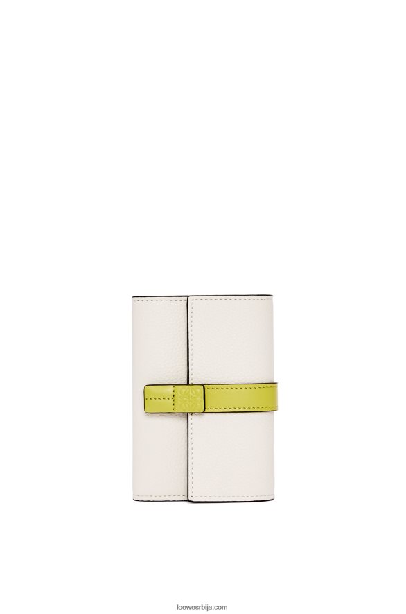 Loewe Жене мали вертикални новчаник од мекане телеће коже мека бела/лимета жута HJTY1228