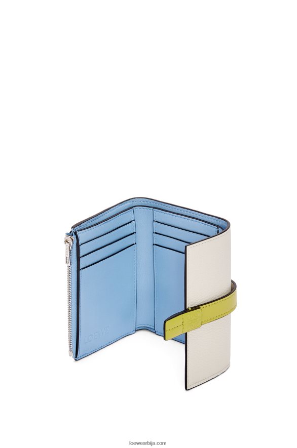 Loewe Жене мали вертикални новчаник од мекане телеће коже мека бела/лимета жута HJTY1228