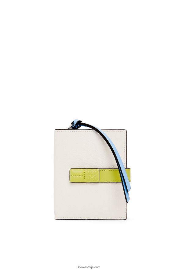 Loewe Жене компактни новчаник са патент затварачем од мекане телеће коже мека бела/лимета жута HJTY1229