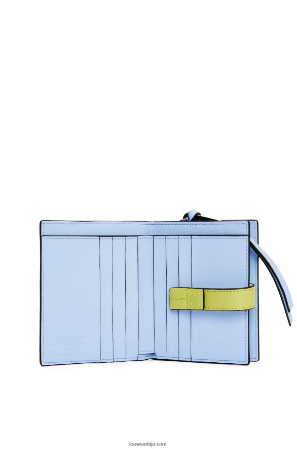 Loewe Жене компактни новчаник са патент затварачем од мекане телеће коже мека бела/лимета жута HJTY1229