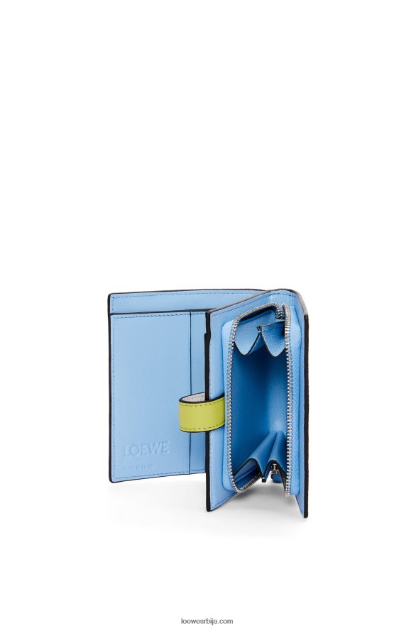 Loewe Жене компактни новчаник са патент затварачем од мекане телеће коже мека бела/лимета жута HJTY1229