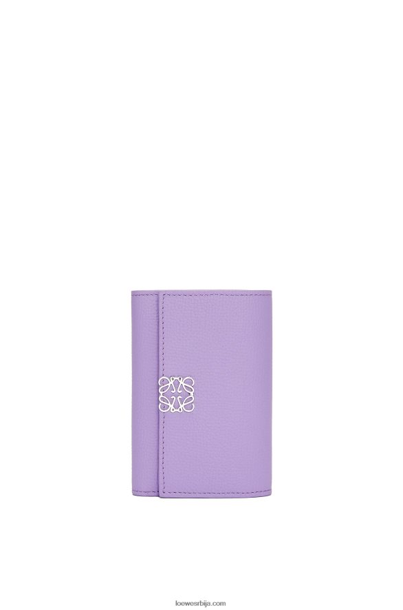 Loewe Жене анаграм мали вертикални новчаник од телеће коже шљунчаног зрна светло љубичаста HJTY1237
