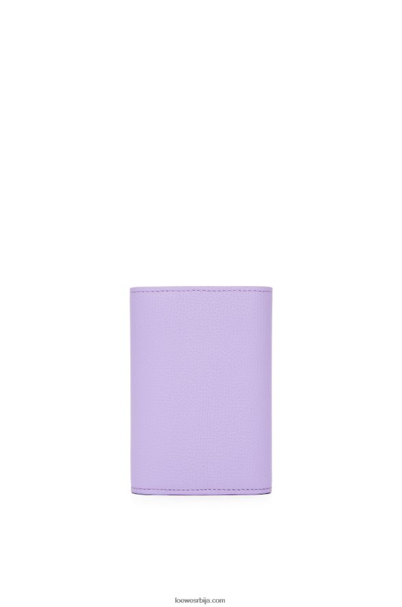 Loewe Жене анаграм мали вертикални новчаник од телеће коже шљунчаног зрна светло љубичаста HJTY1237