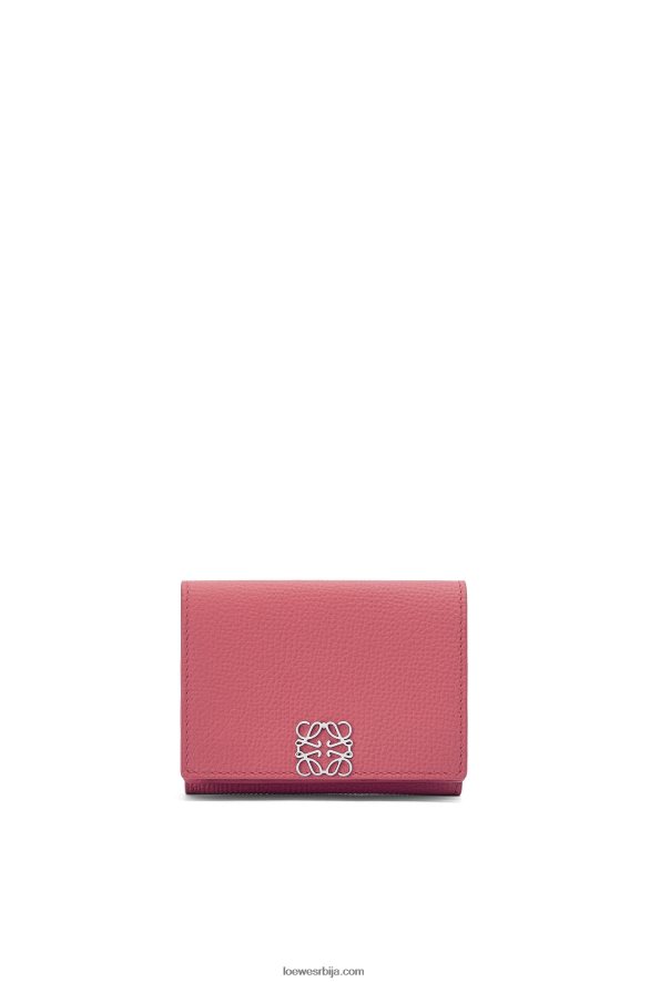 Loewe Жене анаграм троструки новчаник од телеће коже шљунчаног зрна плумросе HJTY1238