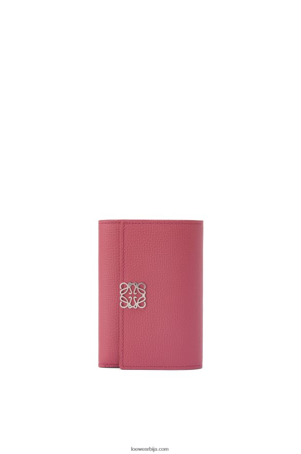 Loewe Жене анаграм мали вертикални новчаник од телеће коже шљунчаног зрна плумросе HJTY1240