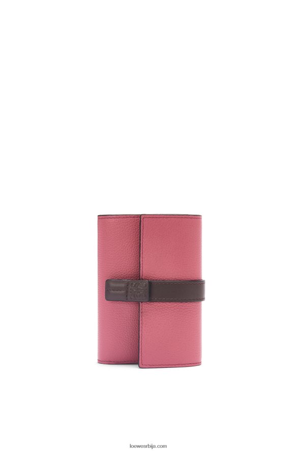 Loewe Жене мали вертикални новчаник од мекане телеће коже шљива/чоколада HJTY1243