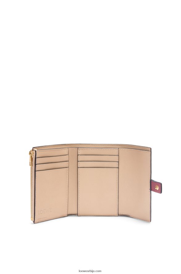 Loewe Жене мали вертикални новчаник од мекане телеће коже шљива/чоколада HJTY1243
