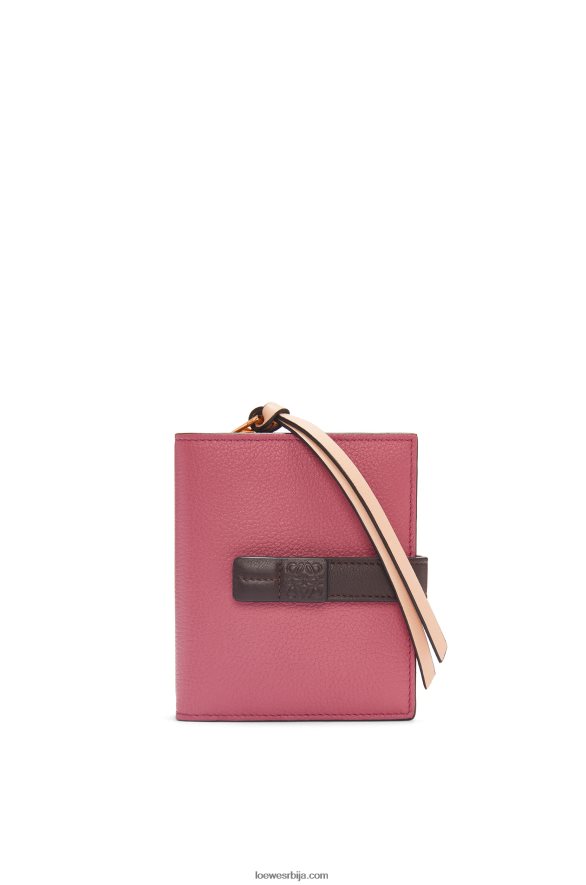 Loewe Жене компактни новчаник са патент затварачем од мекане телеће коже шљива/чоколада HJTY1244