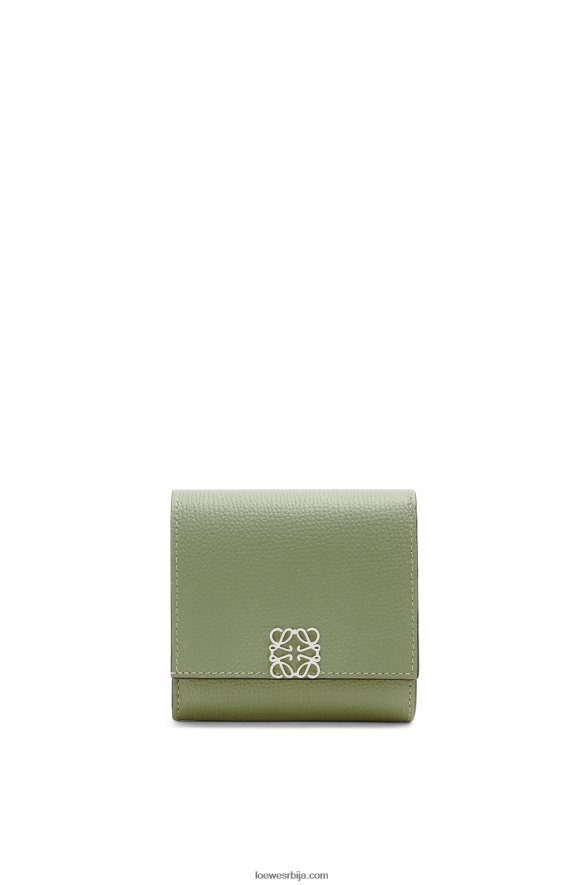 Loewe Жене анаграм компактни новчаник са преклопом од телеће коже од шљунчаног зрна рузмарин HJTY1248