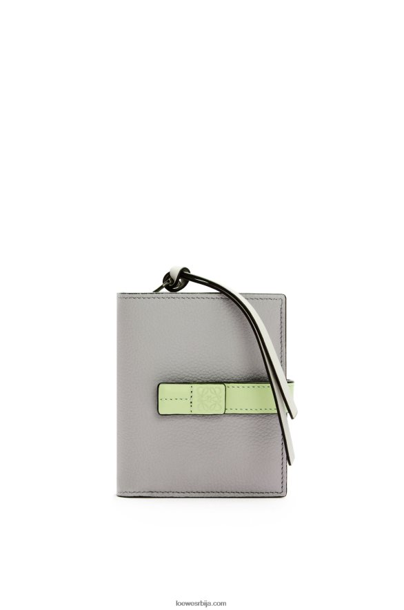 Loewe Жене компактни новчаник са патент затварачем од мекане телеће коже бисерно сива/светло бледо зелена HJTY1253