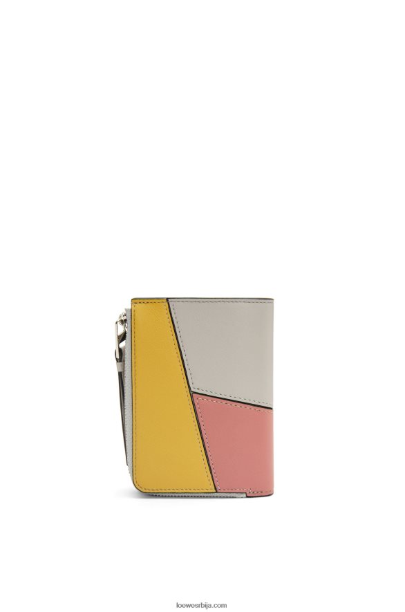 Loewe Жене пуззле танак двослојни новчаник од класичног телета дух / цвет брескве HJTY1263