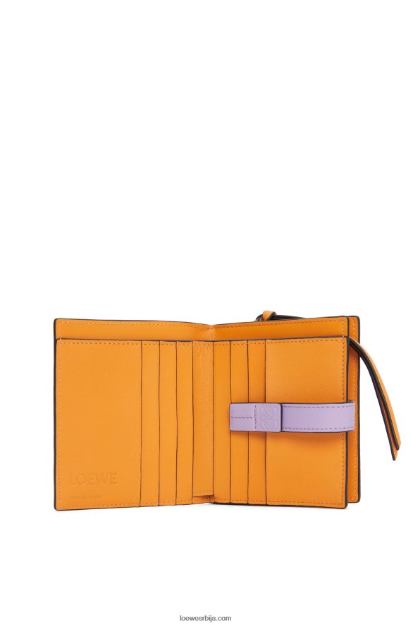 Loewe Жене компактни новчаник са патент затварачем од мекане телеће коже тамни путер / љубичаста HJTY1268