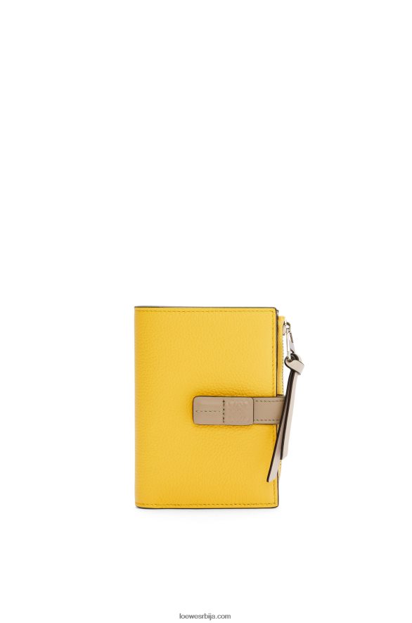 Loewe Жене танак новчаник са патентним затварачем од мекане телеће коже жуто / глинено зелено HJTY1283