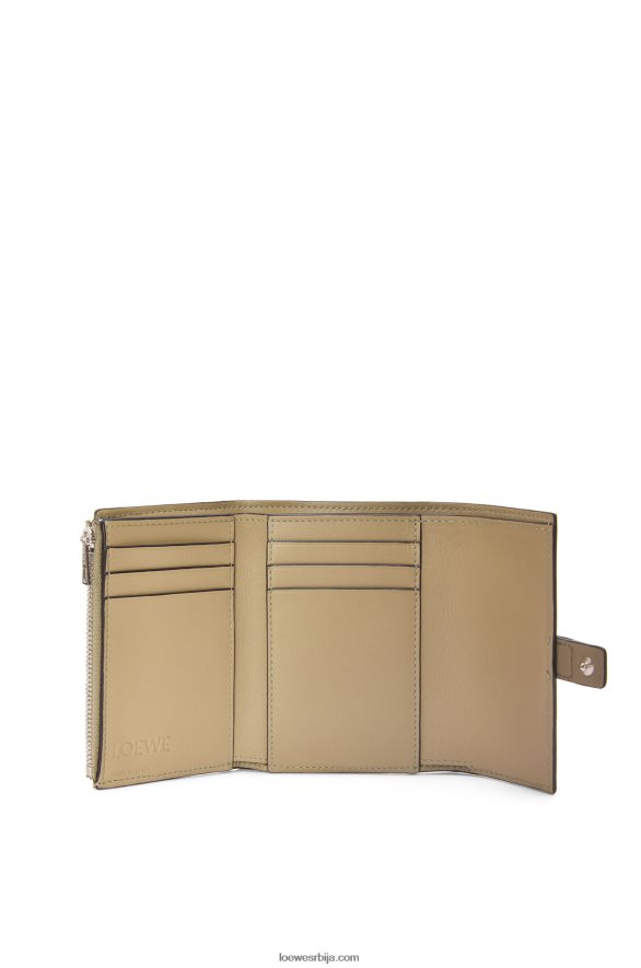 Loewe Жене мали вертикални новчаник од мекане телеће коже артичока зелена/прашна беж HJTY1287