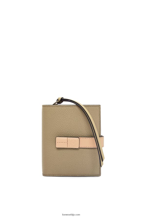 Loewe Жене компактни новчаник са патент затварачем од мекане телеће коже артичока зелена/прашна беж HJTY1288