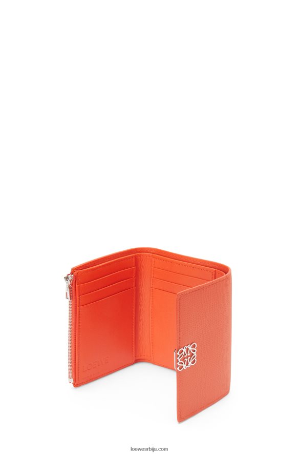 Loewe Жене анаграм мали вертикални новчаник од телеће коже шљунчаног зрна наранџаста HJTY1292