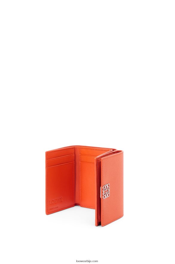 Loewe Жене анаграм троструки новчаник од телеће коже шљунчаног зрна наранџаста HJTY1293