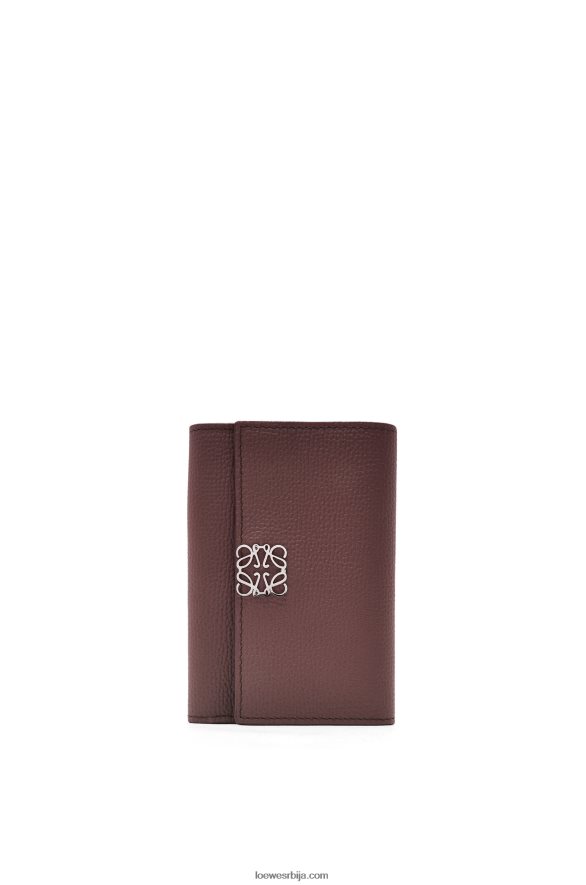 Loewe Жене анаграм мали вертикални новчаник од телеће коже шљунчаног зрна бордо HJTY1297