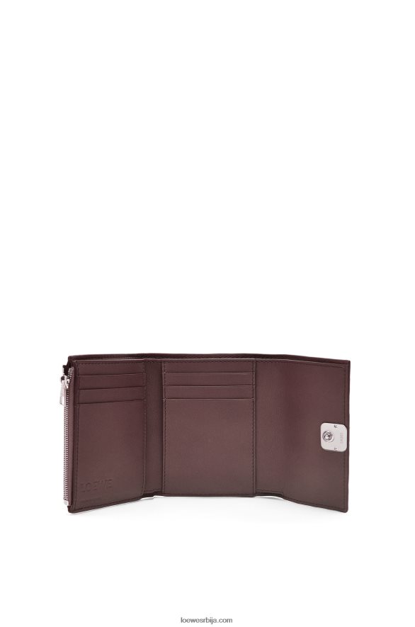 Loewe Жене анаграм мали вертикални новчаник од телеће коже шљунчаног зрна бордо HJTY1297