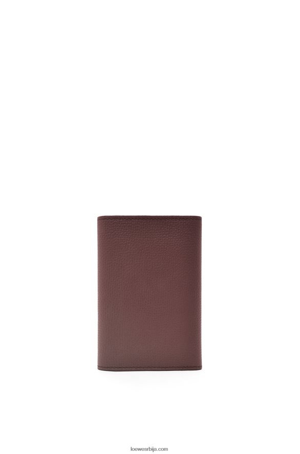 Loewe Жене анаграм мали вертикални новчаник од телеће коже шљунчаног зрна бордо HJTY1297
