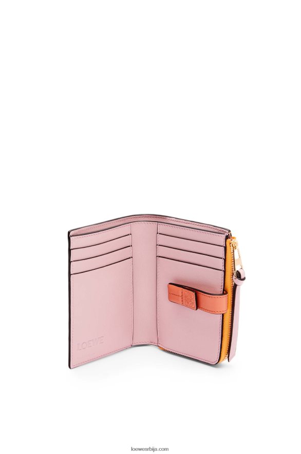 Loewe Жене танак новчаник са патентним затварачем од мекане телеће коже мандарина/корални гребен HJTY1299