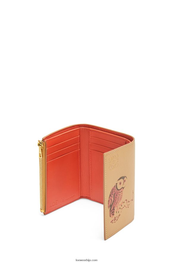 Loewe Жене сова мали вертикални новчаник од класичне телеће коже дина HJTY1306
