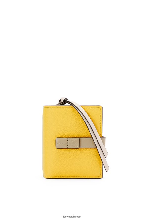 Loewe Жене компактни новчаник са патент затварачем од мекане телеће коже жуто / глинено зелено HJTY1308