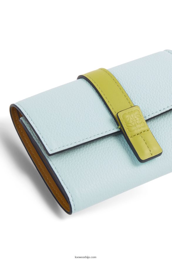Loewe Жене мали вертикални новчаник од мекане телеће коже кристално плава / кречно жута HJTY1309