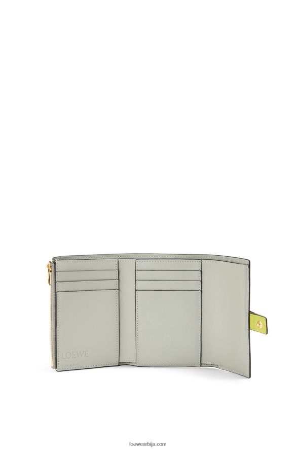 Loewe Жене мали вертикални новчаник од мекане телеће коже лимето жута/авокадо зелена HJTY1310