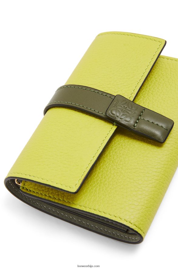 Loewe Жене мали вертикални новчаник од мекане телеће коже лимето жута/авокадо зелена HJTY1310