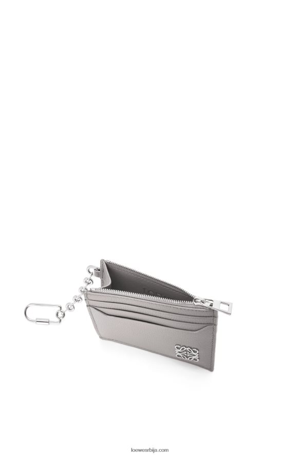 Loewe Жене анаграм квадратни држач за кључеве од телеће коже од шљунчаног зрна бисерно сива HJTY1321