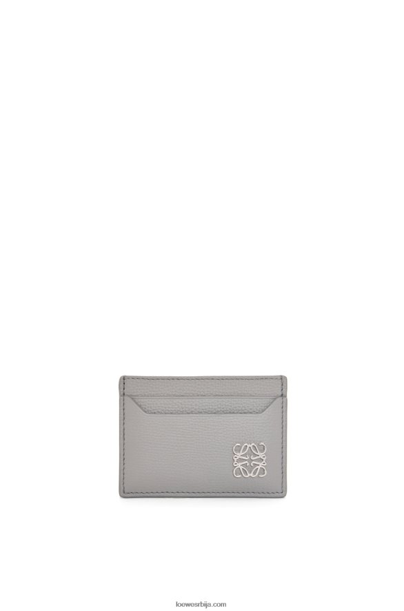 Loewe Жене анаграм обичан држач картице од шљунковите телеће коже бисерно сива HJTY1322