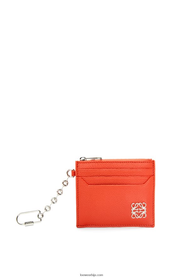 Loewe Жене анаграм квадратни држач за кључеве од телеће коже од шљунчаног зрна излазак сунца наранџаста HJTY1324
