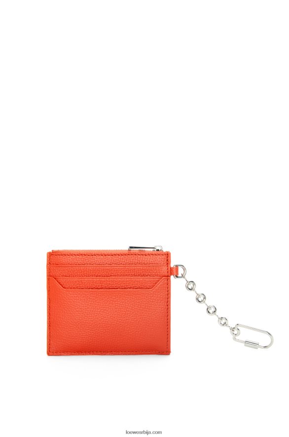 Loewe Жене анаграм квадратни држач за кључеве од телеће коже од шљунчаног зрна излазак сунца наранџаста HJTY1324