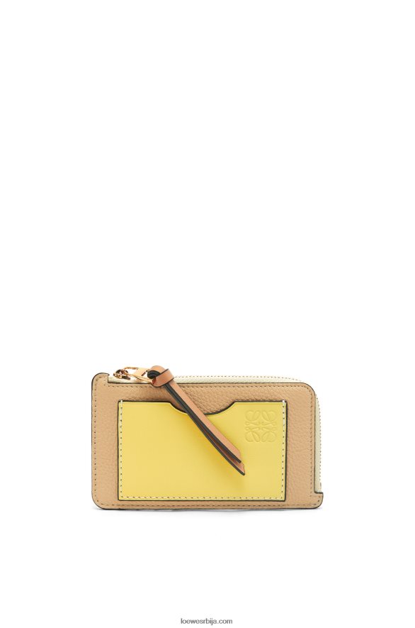 Loewe Жене држач картице за новчиће од мекане телеће коже путер/бледи лимун HJTY1343