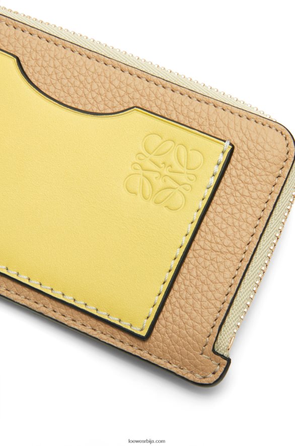 Loewe Жене држач картице за новчиће од мекане телеће коже путер/бледи лимун HJTY1343