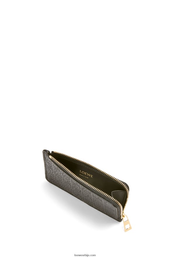 Loewe Жене држач картице за поновљени новчић од рељефне свилене телеће коже црн HJTY1346