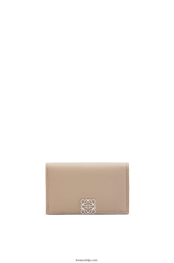 Loewe Жене држач визит карте анаграм од телеће коже од шљунчаног зрна песак HJTY1351