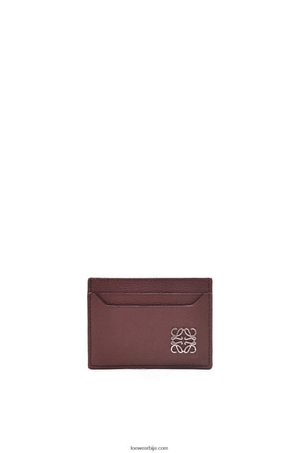Loewe Жене анаграм обичан држач картице од шљунковите телеће коже бордо HJTY1358