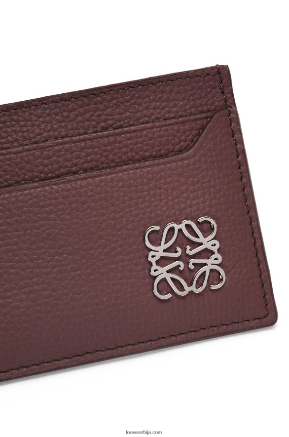 Loewe Жене анаграм обичан држач картице од шљунковите телеће коже бордо HJTY1358
