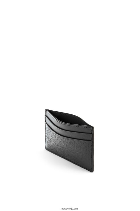 Loewe Жене понови обичан држач картице од рељефне свилене телеће коже црн HJTY1360